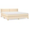 vidaXL Sommier &agrave; lattes de lit avec matelas Cr&egrave;me 180x200 cm Tissu