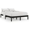 vidaXL Cadre de lit sans matelas noir bois massif 140x200 cm