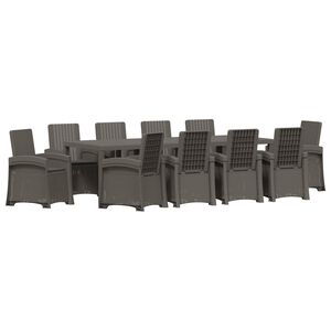 vidaXL Ensemble de salle &agrave; manger pour jardin 11 pc PP