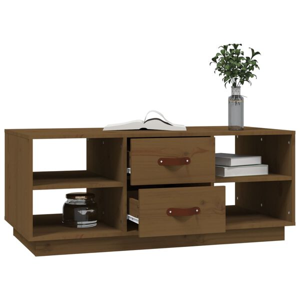 vidaXL Table basse Marron miel 100x50x41 cm Bois massif de pin