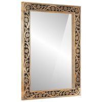 vidaXL Miroir de bain 50x70x2,5 cm bois de manguier massif et verre