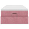 vidaXL Cadre de lit ottoman avec matelas rose 80x200 cm velours
