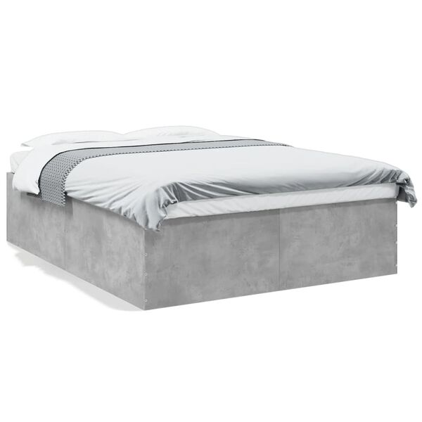 vidaXL Cadre de lit sans matelas gris béton 150x200 cm