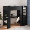 vidaXL Cadre de lit superpos&eacute; avec bureau Ch&ecirc;ne noir 98,5 x 200 cm