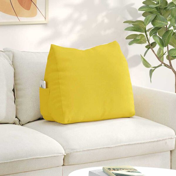 vidaXL Coussin de Dos Jaune clair 60 x 20 x 50 cm tissu
