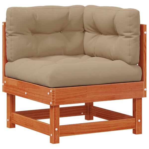 vidaXL Ensemble de salon de jardin 15 pcs Brun Cir&eacute; Pin massif