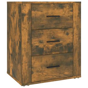 vidaXL Table de chevet Ch&ecirc;ne fum&eacute; 50x36x60 cm Bois d'ing&eacute;nierie