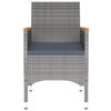 vidaXL Ensemble &agrave; manger de jardin 7 pcs R&eacute;sine tress&eacute;e Gris