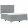 vidaXL Lit &agrave; ressorts avec matelas Gris clair 140 x 190 cm tissu