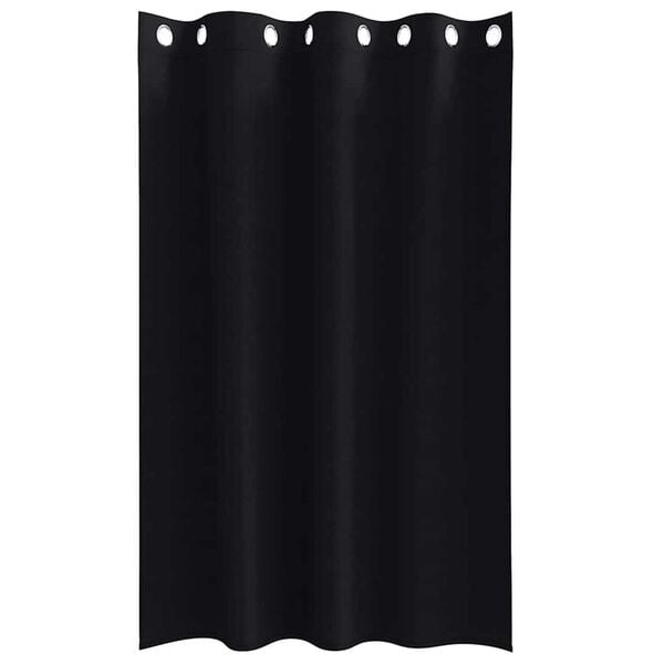 vidaXL Rideaux occultants avec anneaux 2 pcs Noir 175 x 140 cm