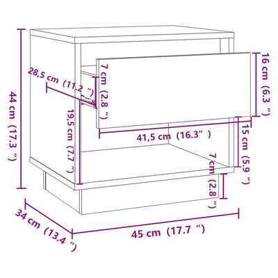 vidaXL Tables de chevet 2 pcs Blanc 45x34x44 cm Aggloméré