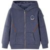 Sweat-shirt &agrave; capuche fermeture &eacute;clair enfants bleu fonc&eacute; m&eacute;lang&eacute; 104