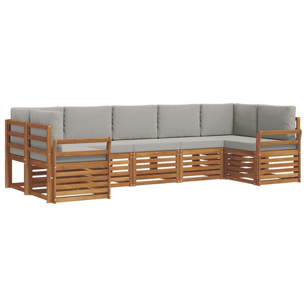 vidaXL Ensembles de canap&eacute;s avec coussin 7 pcs Gris Naturel et Clair