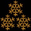 vidaXL Flocons de neige de No&euml;l avec LED 3 pcs Blanc chaud 59x59 cm