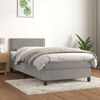 vidaXL Sommier &agrave; lattes de lit et matelas Gris clair 100x200cm Velours