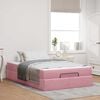vidaXL Cadre de lit avec matelas avec matelas 2 pcs Rose Velours