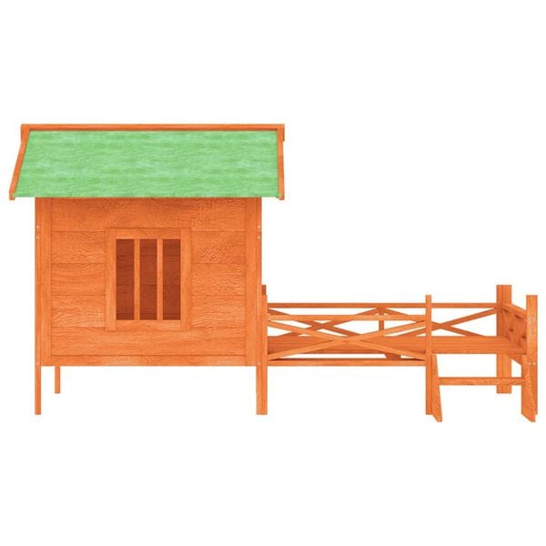 vidaXL Chenil marron 159x120x88,5 cm bois de pin solide