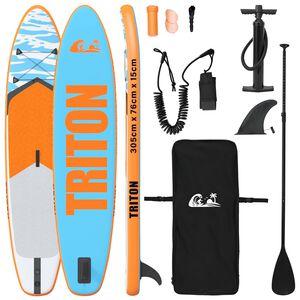vidaXL Planche &Agrave; Vela Gonflable TRITON 305 x 76 x 15 cm Bleu pour