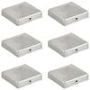 vidaXL Bouchons de poteau de cl&ocirc;ture 6 pcs M&eacute;tal galvanis&eacute; 81x81 mm