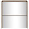 vidaXL Armoire à chaussures miroir à 2 niveaux Chêne fumé 63x17x67 cm