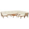 vidaXL 11 pc Bois d'acacia massif et corde Naturel