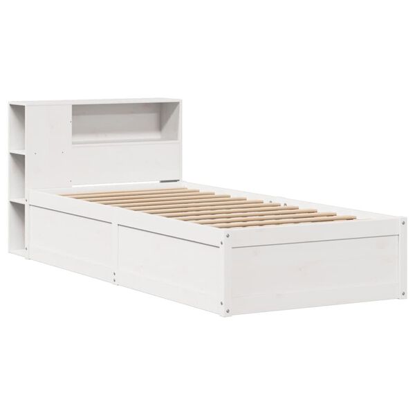 vidaXL Cadre de lit sans matelas blanc 90x200 cm bois de pin massif