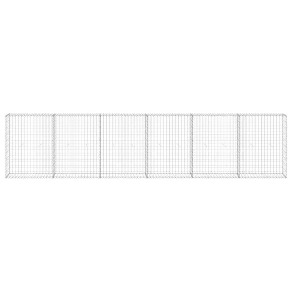 vidaXL Mur en gabion avec couvercles Acier galvanis&eacute; 300x30x100 cm