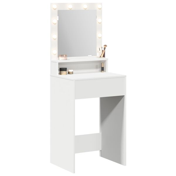 vidaXL Table de Toilette Blanc 50 x 41 x 135 cm Bois d'ing&eacute;nierie