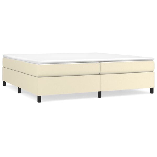 vidaXL Sommier &agrave; lattes de lit avec matelas Cr&egrave;me 200x200cm Similicuir