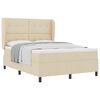 vidaXL Lit &agrave; ressorts avec t&ecirc;te de lit Cr&egrave;me 140 x 190 cm tissu