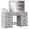 vidaXL Table de Toilette 3 pcs Gris 40 x 41 x 135 cm Bois d'ing&eacute;nierie
