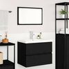 vidaXL Ensemble de mobilier de salle de bain 3 pcs Ch&ecirc;ne noir