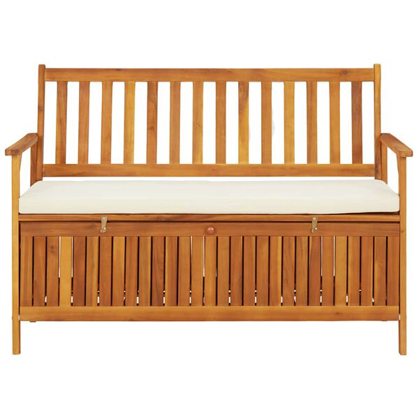 vidaXL Banc de rangement de jardin Bois d'acacia solide 120x63x84 cm