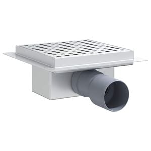 vidaXL Drain de douche &agrave; pois Argent&eacute; 15 x 15 cm Acier Inox 304