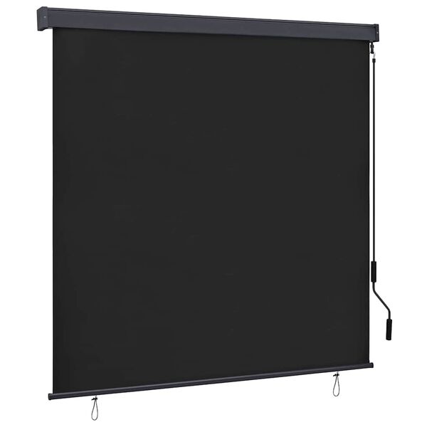 vidaXL Store enrouleur Rayé Anthracite 180 x 250 cm Tissu et Aluminium