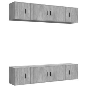 vidaXL Ensemble de meubles TV 6 pcs Gris b&eacute;ton Bois d'ing&eacute;nierie