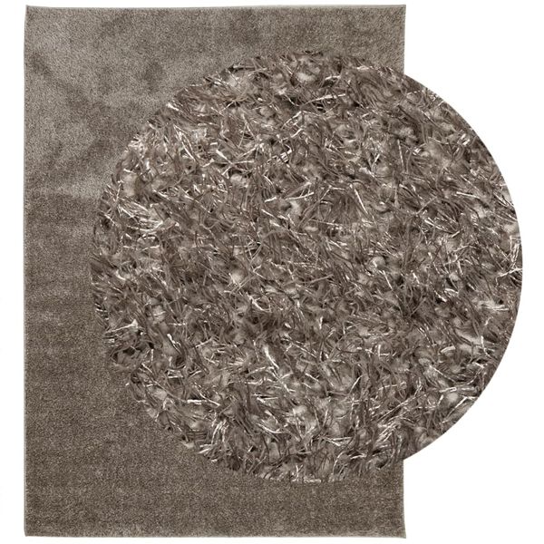 vidaXL Tapis ISTAN &agrave; poils longs aspect brillant gris 240x340 cm