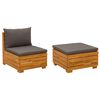vidaXL Ensemble de salon de jardin 2 Pi&egrave;ce Marron Bois d'Acacia Massif