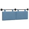 vidaXL T&ecirc;te de lit suspendue Bleu Tissu en velours c&ocirc;tel&eacute;
