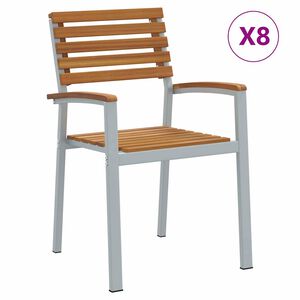 vidaXL Chaise de jardin 8 pcs Marron 56 x 57 x 87 cm
