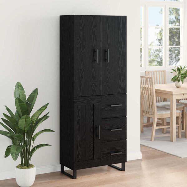 vidaXL Haut Armoire avec tiroir 2 pcs Ch&ecirc;ne noir 69,5 x 34 x 180 cm