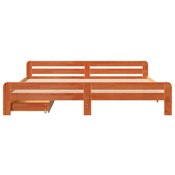 vidaXL Cadre de lit sans matelas cire marron 180x200cm bois pin massif