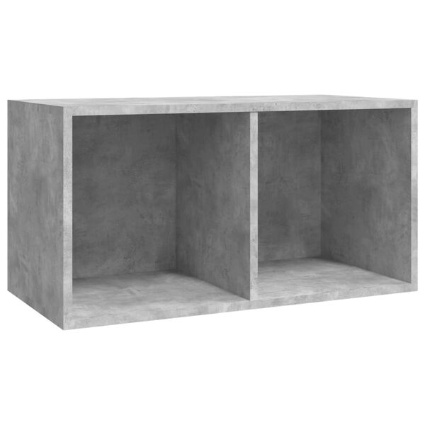 vidaXL Bo&icirc;te de rangement de vinyles Gris b&eacute;ton 71x34x36 cm