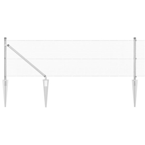 vidaXL Poteau de clôture. Argenté 10 x 0,4 m (maille 12 x 12 mm) Acier