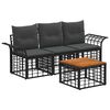 vidaXL Ensemble de canap&eacute;s d'ext&eacute;rieur 4 pcs Noir et Gris fonc&eacute;