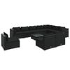 vidaXL Salon de jardin 11 pcs avec coussins R&eacute;sine tress&eacute;e Noir