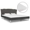 vidaXL Lit avec matelas Gris fonc&eacute; Tissu 180x200 cm