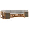 vidaXL Ensemble de canap&eacute;s d'ext&eacute;rieur 6 pc Naturel et gris clair