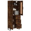 vidaXL Buffet haut Ch&ecirc;ne fum&eacute; 69,5x34x180 cm Bois d'ing&eacute;nierie