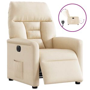 vidaXL Fauteuil inclinable &eacute;lectrique beige tissu microfibre